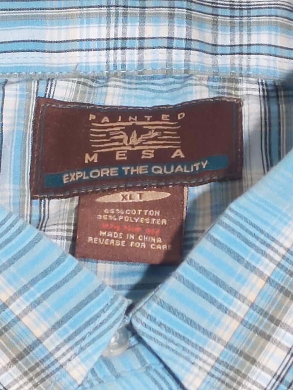 Vintage Painted Mesa Embroidered Western Shirt - Pearl Snap Size XLT - Picture 6 of 9
